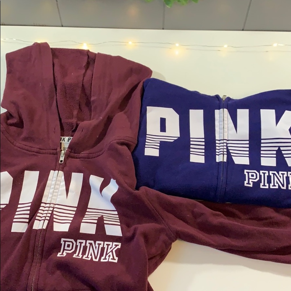2 pink jackets